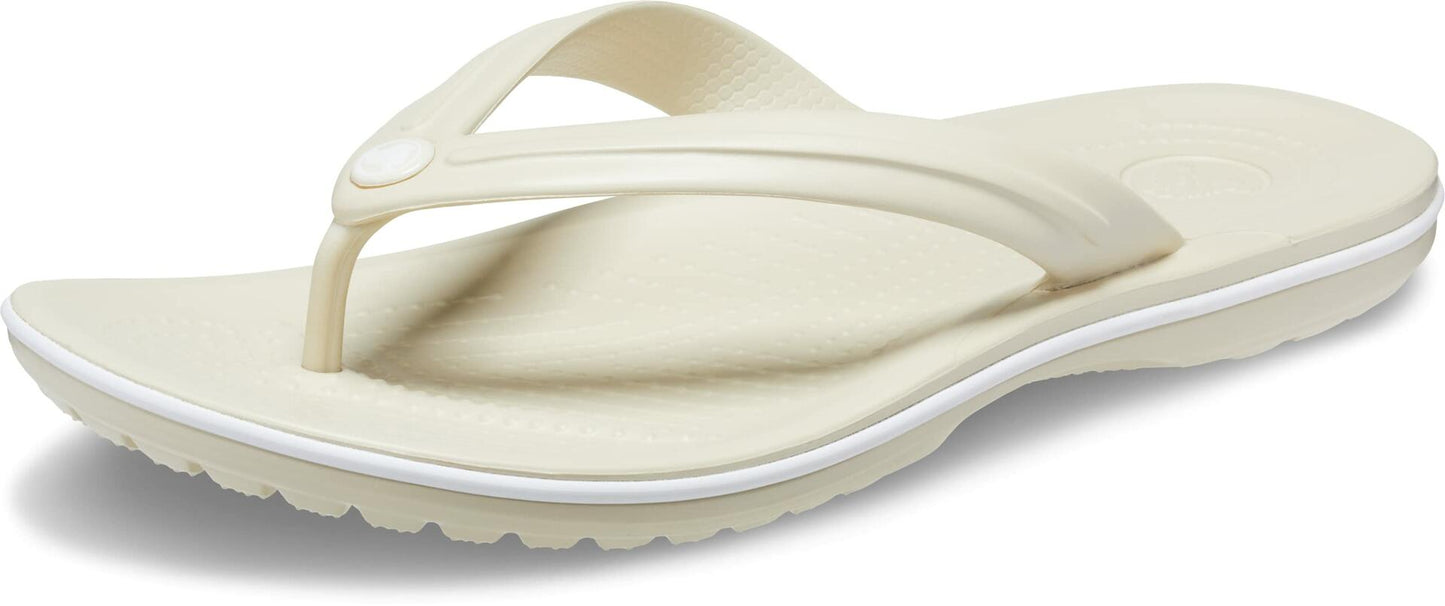 Crocs Unisex Crocband Flip Flops Bone 9 US Men/ 11 US Women