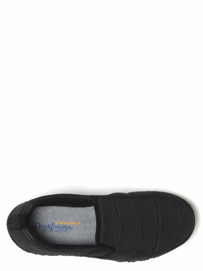 Dearfoams Cozy Comfort Womens Energy Walk Nylon Closed Back Slippers Black 7/8