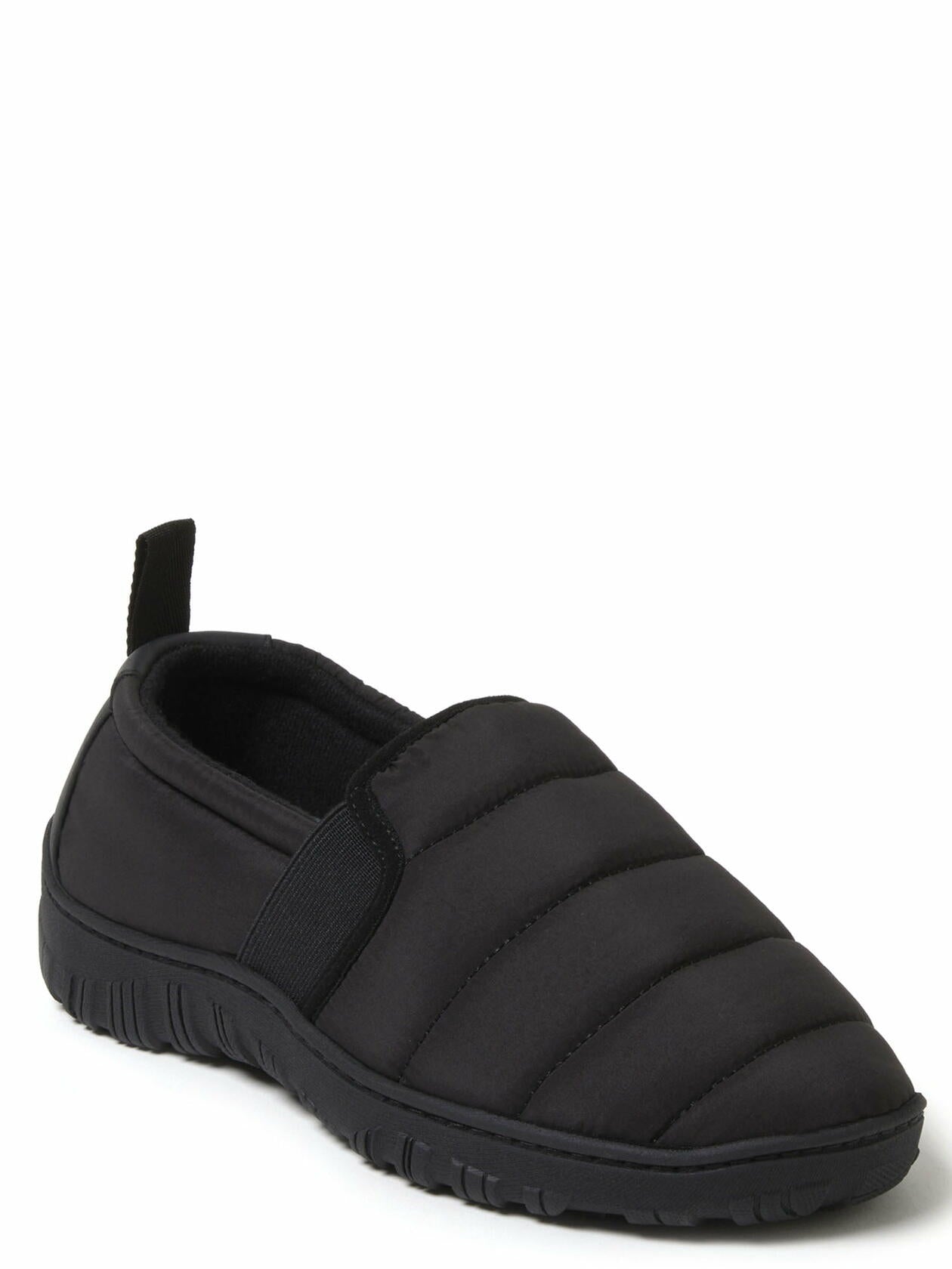 Dearfoams Cozy Comfort Womens Energy Walk Nylon Closed Back Slippers Black 7/8