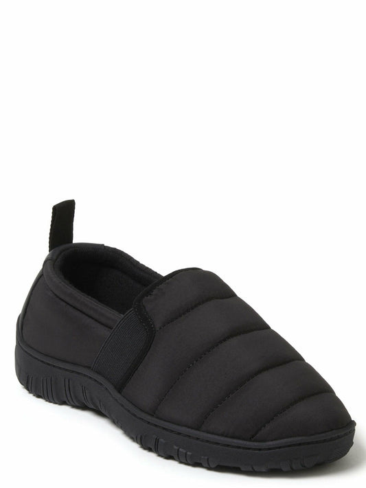 Dearfoams Cozy Comfort Womens Energy Walk Nylon Closed Back Slippers Black 7/8