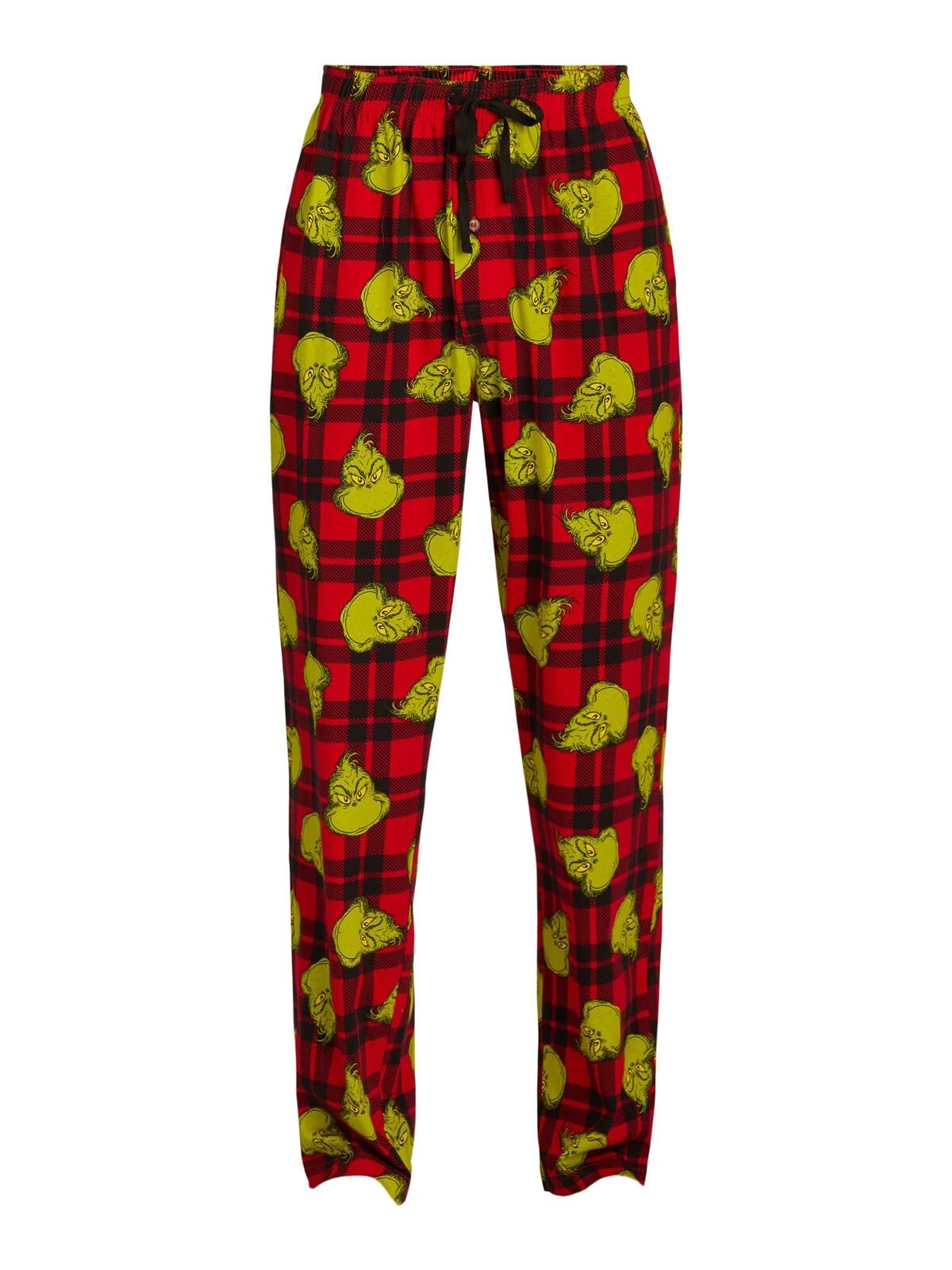 Dr. Seuss Men's The Grinch Knit Sleep Pants Red Size M