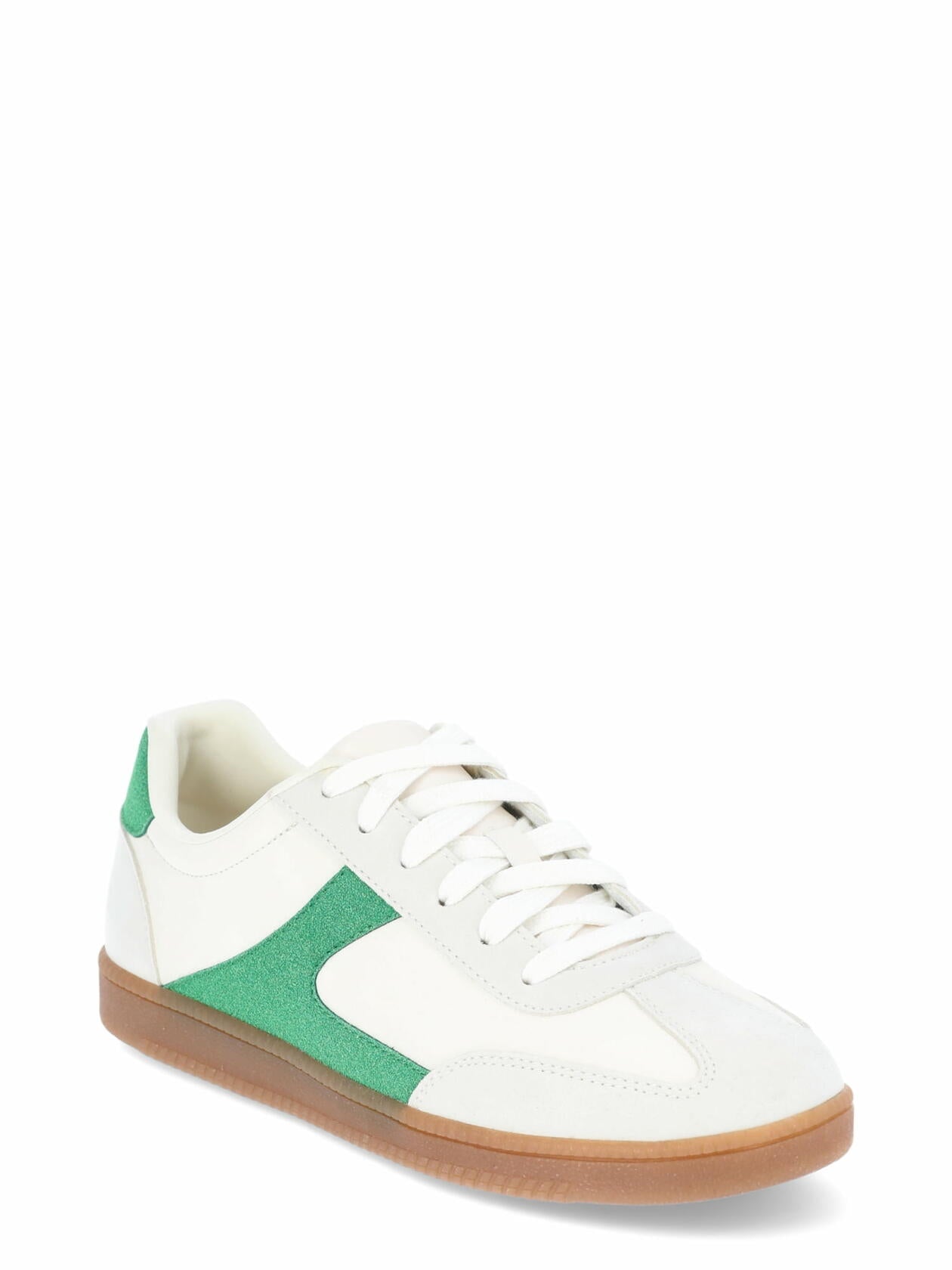 No Boundaries Womens Lace Up Sport Sneakers Memory Foam White Green Size 8.5