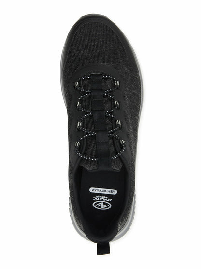 Athletic Works Mens Rudy Low-Top Sneakers Wide Width Black Size 9W