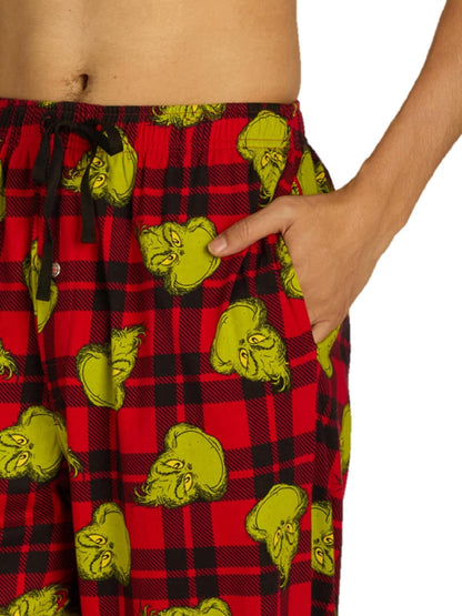 Dr. Seuss Men's The Grinch Knit Sleep Pants Red Size M