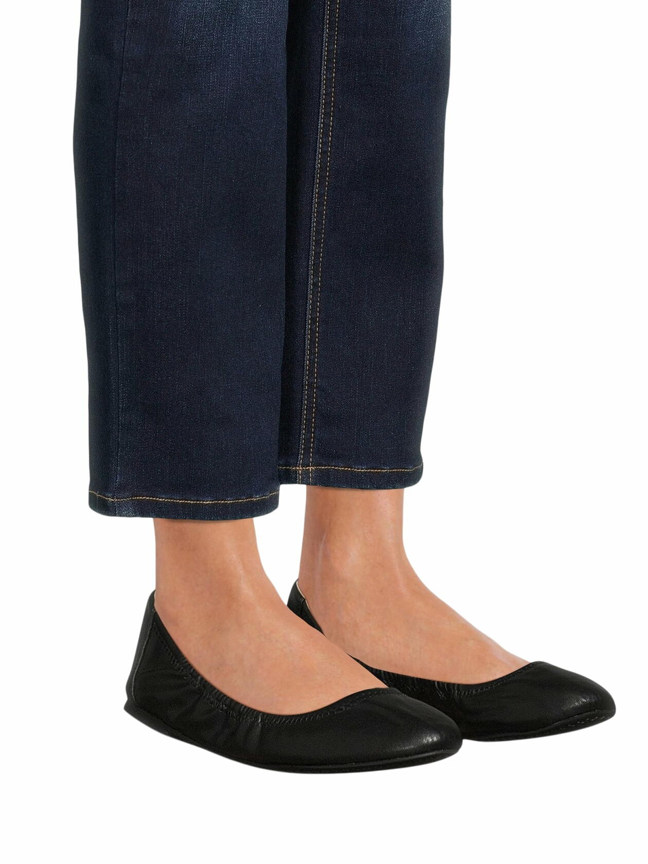 Time and Tru Womens Scrunch Ballet Flats Black Size 9.5M