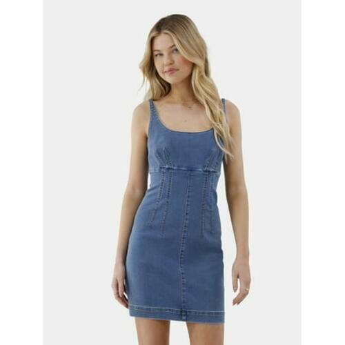 No Boundaries Denim Mini Dress Women’s and Womens Plus Size S