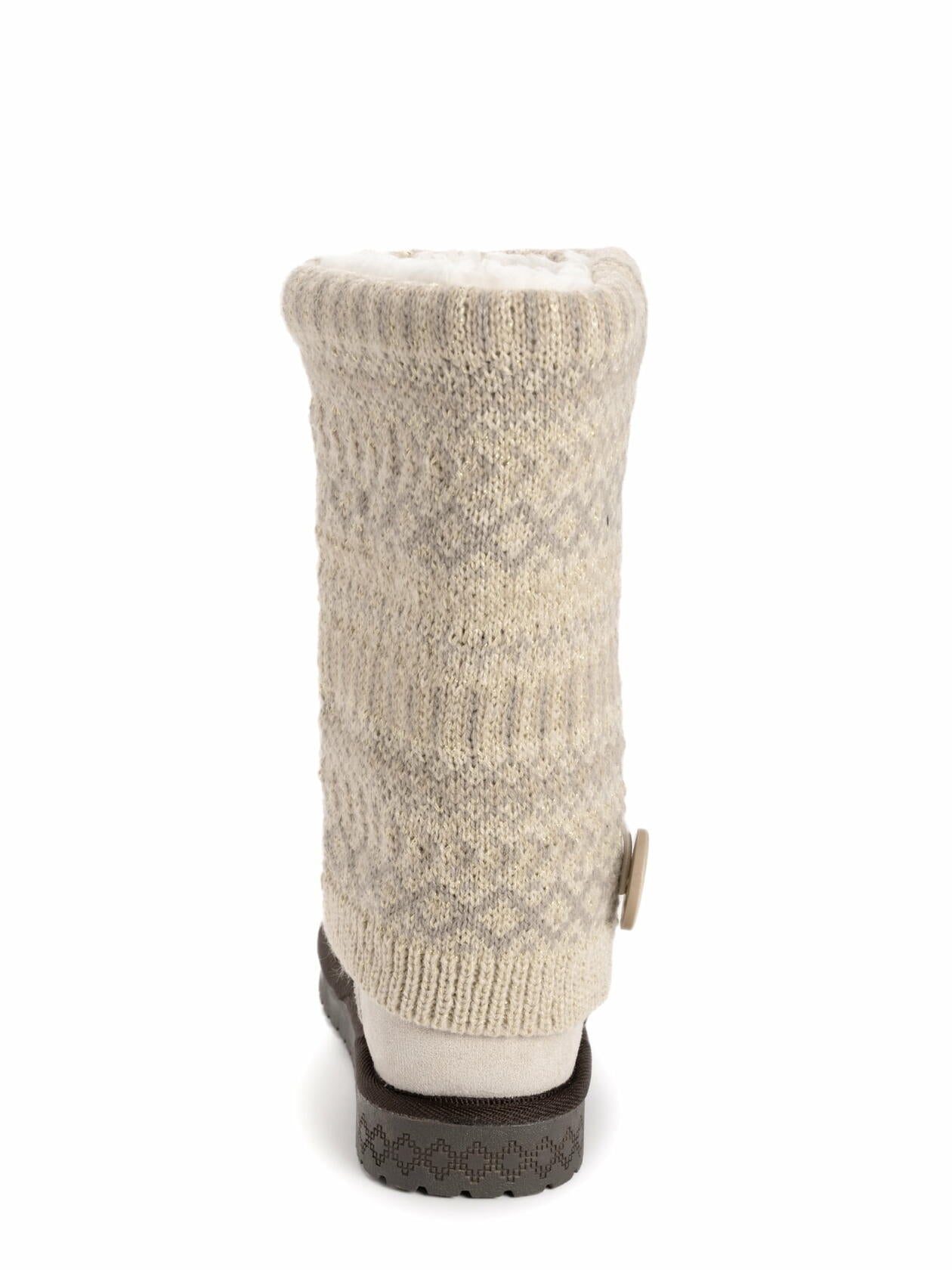 MUK LUKS Womens Janie Knit Cuff Mid-Calf Boot Pull-On Stone Lurex Print Size 7M