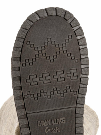 MUK LUKS Womens Janie Knit Cuff Mid-Calf Boot Pull-On Stone Lurex Print Size 7M