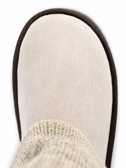 MUK LUKS Womens Janie Knit Cuff Mid-Calf Boot Pull-On Stone Lurex Print Size 7M