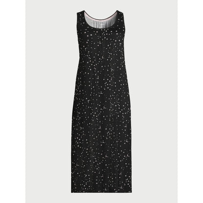 Joyspun Womens Sleeveless Knit Midi Chemise Stars Black Print Size XL