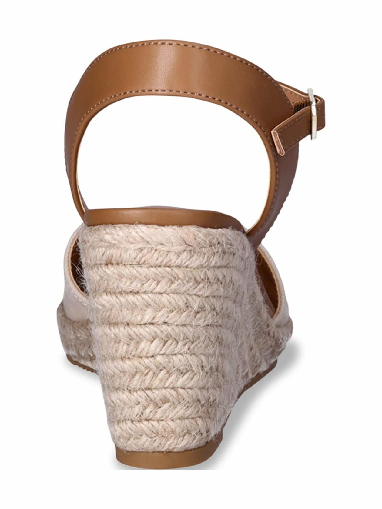 Time and Tru Womens Casual Eyelet Espadrille Wedges Ankle Strap Natural Size 7.5