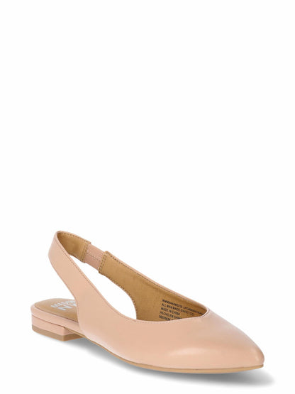 Madden NYC Womens Almond Toe Slingback Flats Tan Size 7