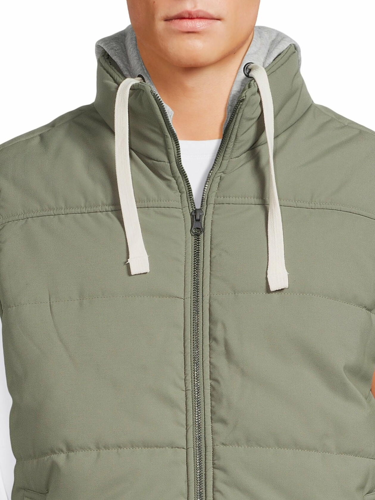 George Mens and Big Mens Hooded Vest Green Artichoke Size L