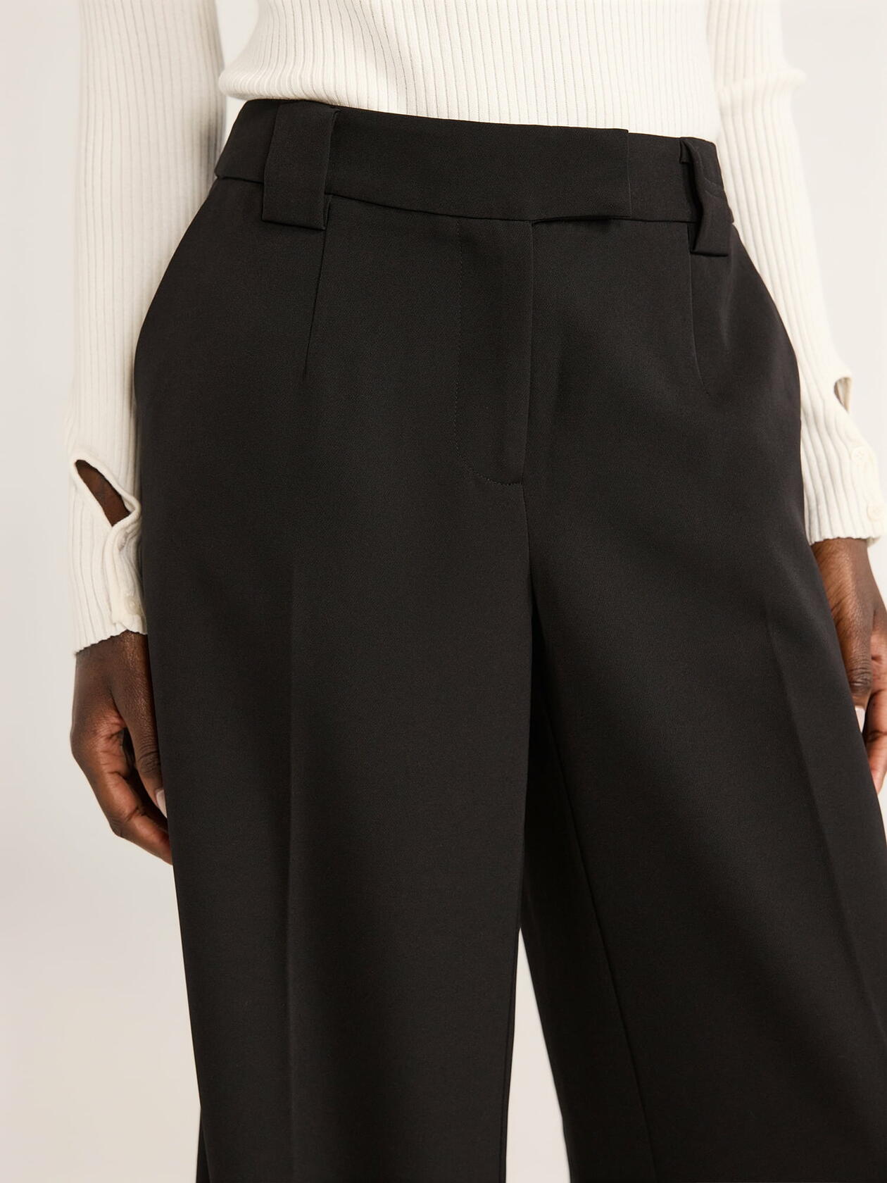 Scoop Women’s and Women's Plus Ultimate Crepe Wide Leg Trouser Black Soot Size 8