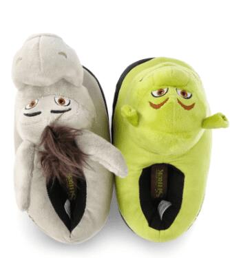 Shrek Boys Plush 3D Slippers  SLip-On Shrek and Donkey Green Size 12 Toddler