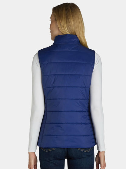 Time and Tru Womens Zip Up Puffer Vest Blue Tide Size XL