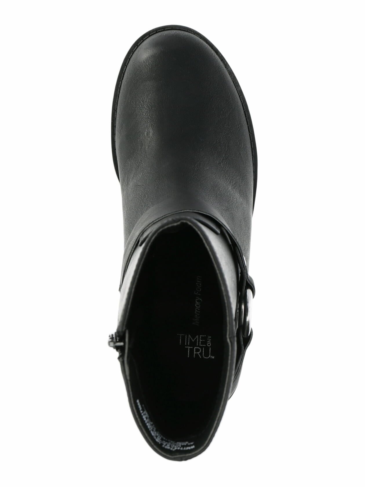 Time and Tru Womens Heeled Moto Boots Black Size 9