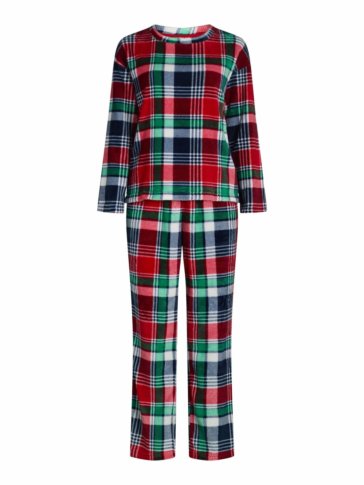 Joyspun Womens Fleece Long Sleeve Top with Pajama Pants 2-Pcs