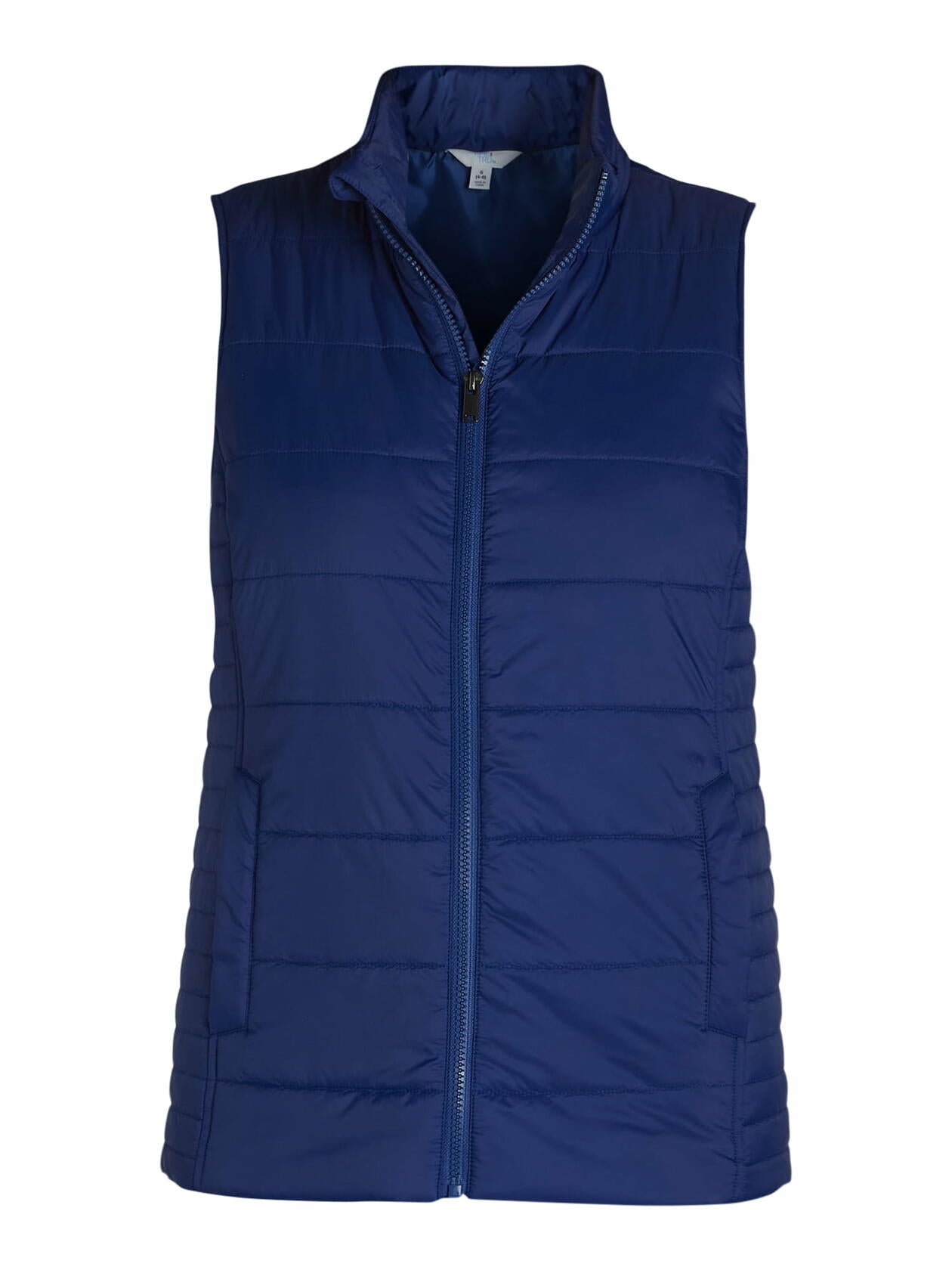 Time and Tru Womens Zip Up Puffer Vest Blue Tide Size XL