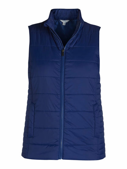 Time and Tru Womens Zip Up Puffer Vest Blue Tide Size XL