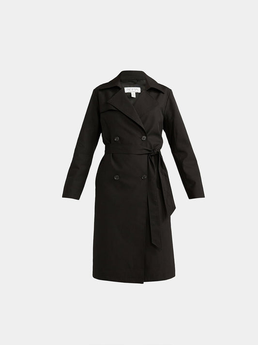 Sofia Jeans Womens Double Breasted Trench Coat Black Soot Size L