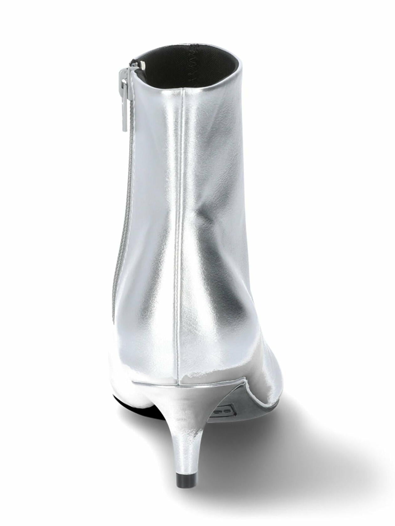 Scoop Womens Faux Leather Kitten Heel Ankle Boots Silver Size 8