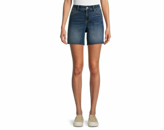 Time and Tru Women's Mid Rise Raw Hem 6" Denim Shorts Medium Wash Size 20