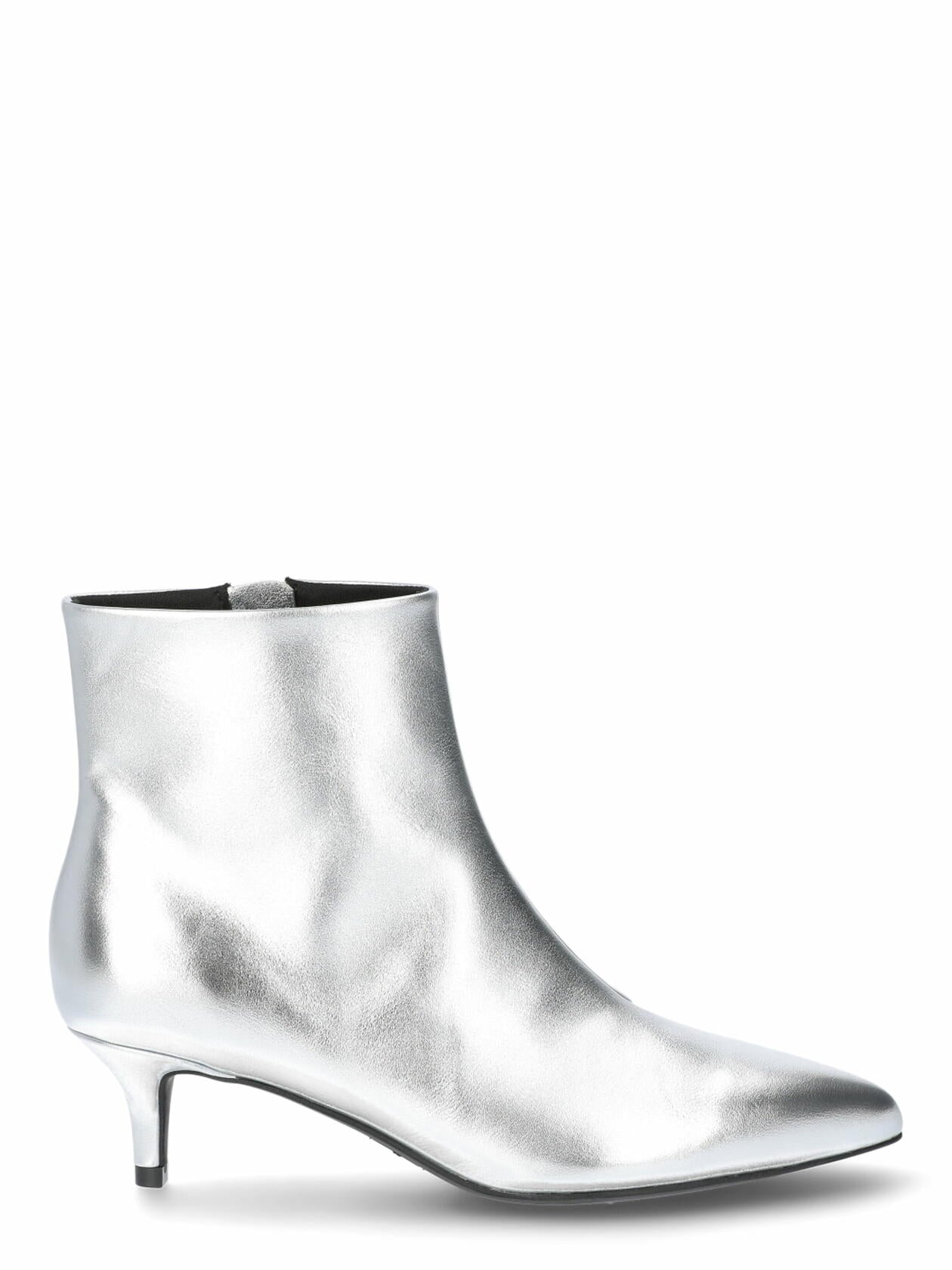 Scoop Womens Faux Leather Kitten Heel Ankle Boots Silver Size 8