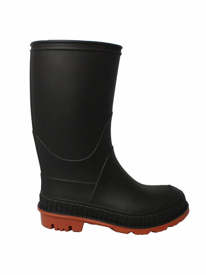 Wonder Nation Boys and Girls Unisex Chore Rain Boots Black Size 4 Big Kid