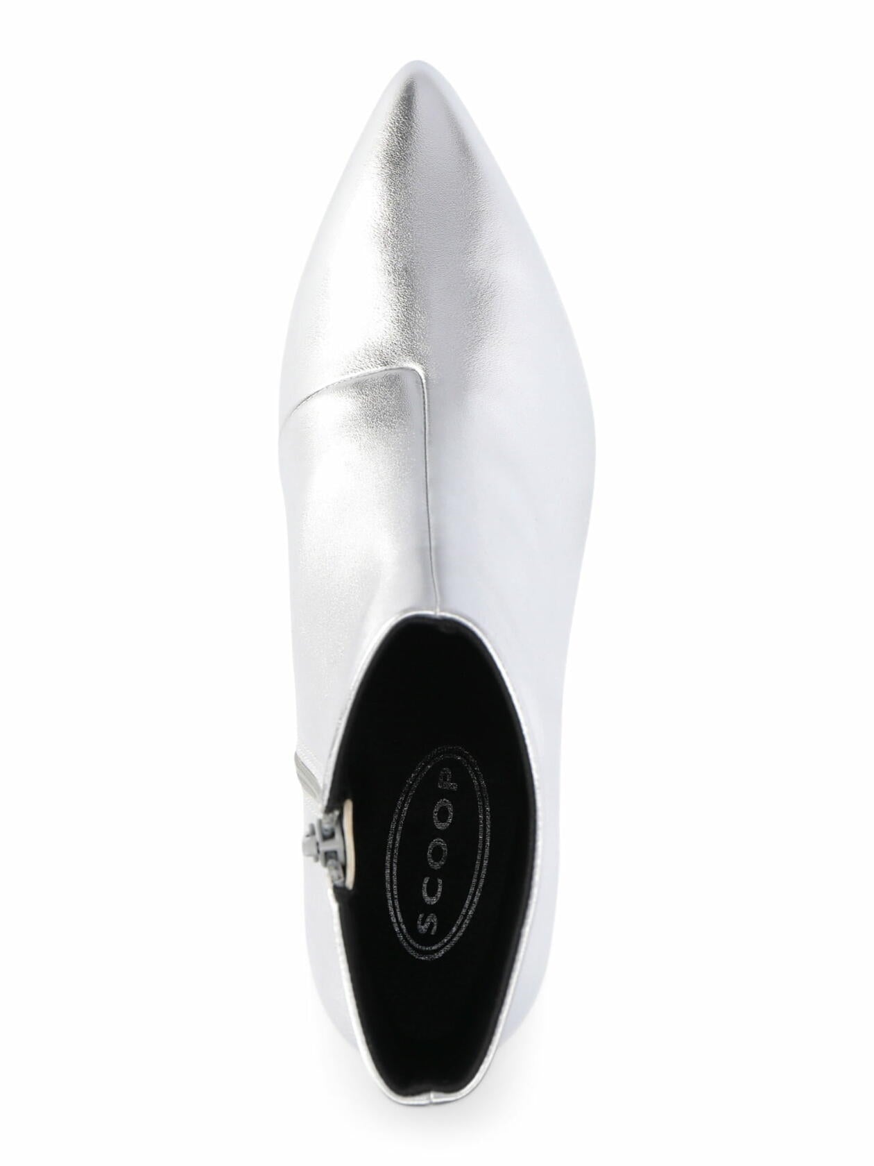 Scoop Womens Faux Leather Kitten Heel Ankle Boots Silver Size 8