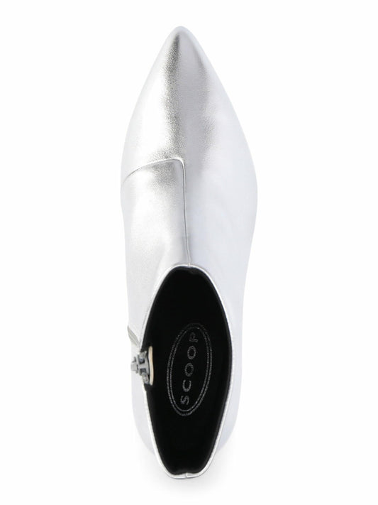Scoop Womens Faux Leather Kitten Heel Ankle Boots Silver Size 8
