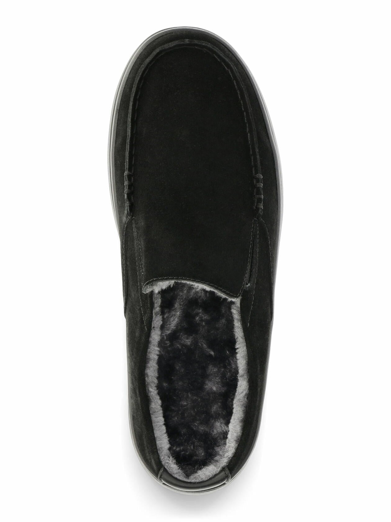 George Mens Genuine Suede Moc Toe Slippers Wide Width Black Size 11W