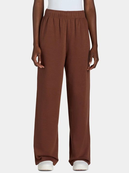 No Boundaries Soft Fleece Wide Leg Pants 2-Pack Black Soot/Cinnamon Stick Size L