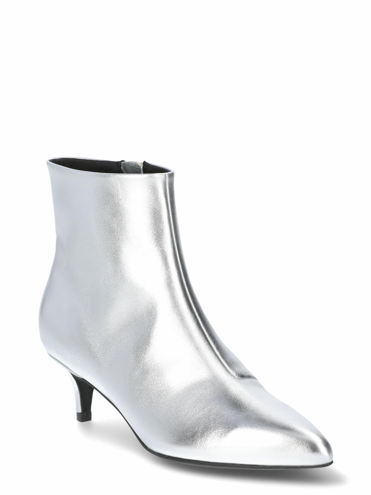 Scoop Womens Faux Leather Kitten Heel Ankle Boots Silver Size 8