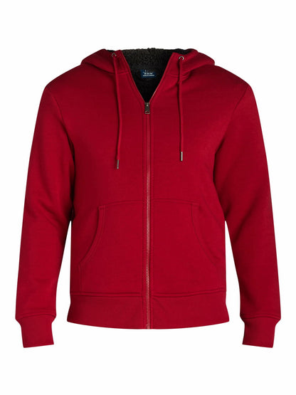 George Mens High Pile Fleece Lined Jacket with Hood Red Mark Size L