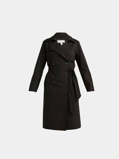 Sofia Jeans Womens Plus Size Double Breasted Trench Coat Black Soot Size XL