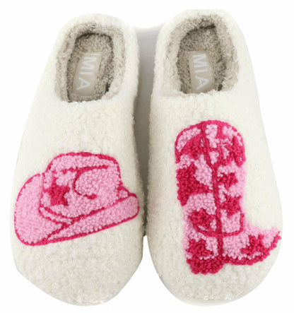 MIA GIRL Women's Western Graphic Slippers Western White Size 10