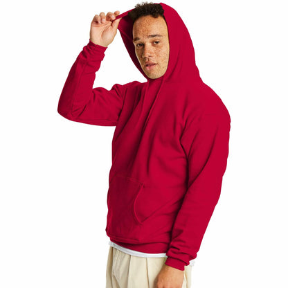 Hanes Mens Pullover EcoSmart Hooded Sweatshirt Deep Red Size XL