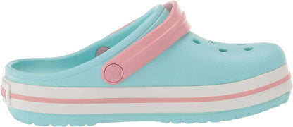 Crocs Unisex-Child Crocband Clogs Ice Blue/White Size 2 Little Kid