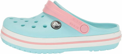 Crocs Unisex-Child Crocband Clogs Ice Blue/White Size 2 Little Kid