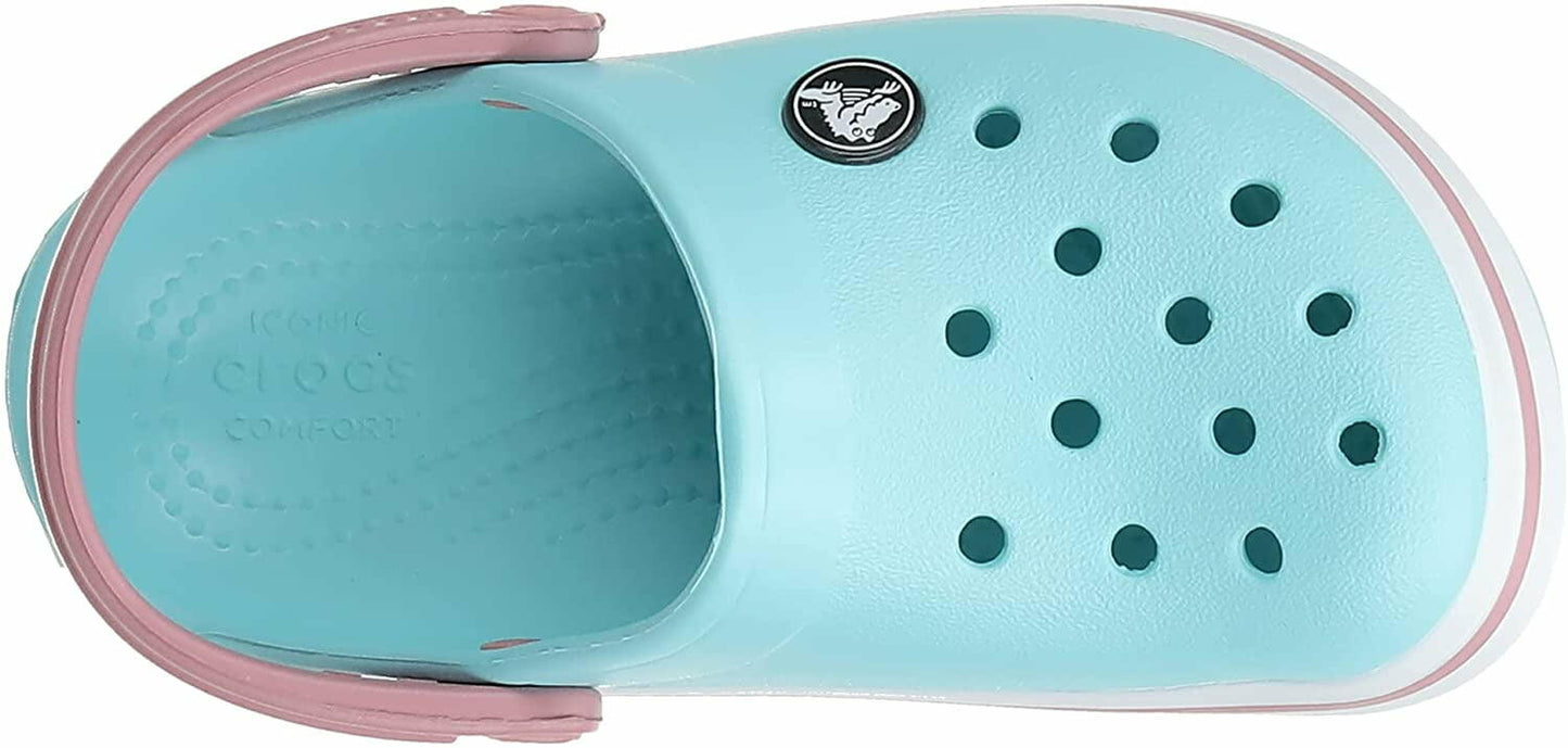 Crocs Unisex-Child Crocband Clogs Ice Blue/White Size 2 Little Kid