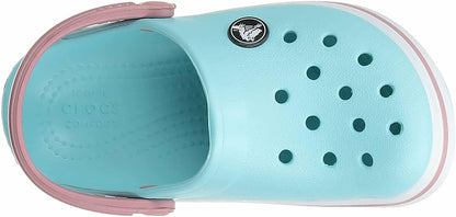 Crocs Unisex-Child Crocband Clogs Ice Blue/White Size 2 Little Kid