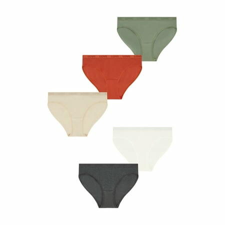 No Boundaries Womens Stretch Ribbed Hi-Cut  Underwear 5 Pack Assorted Size XS