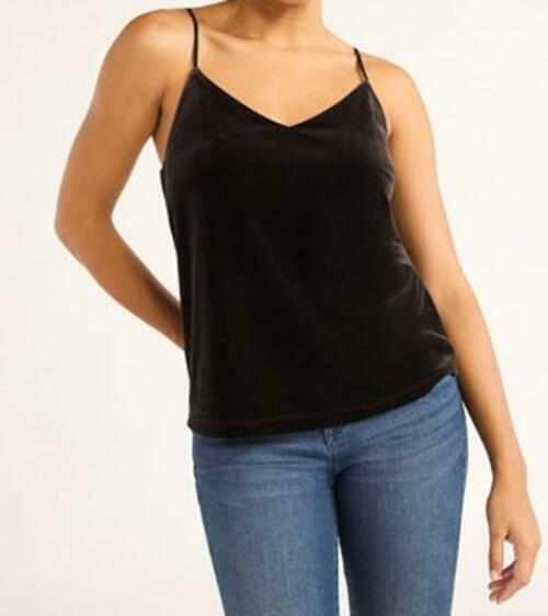 Sofia Jeans Womens Velvet Tank Top Black Soot Size XL