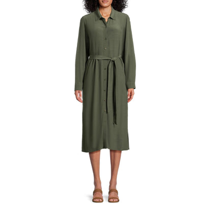 Time and Tru Womens Button Front Shirt Dress with Long Sleeves Sea Turtle Sz XL