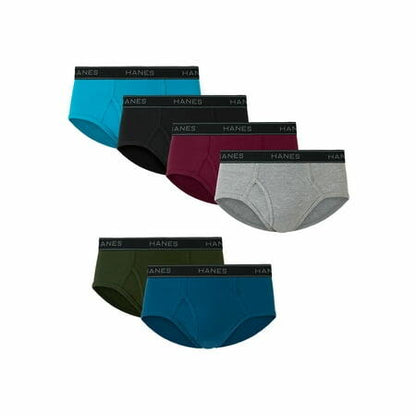 Hanes Mens Mid-Rise Brief Underwear Pack Comfort Flex 6-Pack Assorted Size M