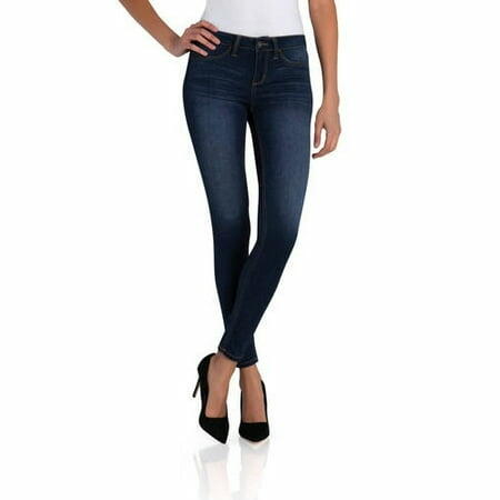 Jordache Women s Mid Rise Skinny Jeans Dark Enzyme Wash Size 18
