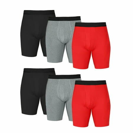 Athletic Works Mens Long Leg Breathable Mesh Boxer Briefs 6-Pack Assorted Sz 3XL