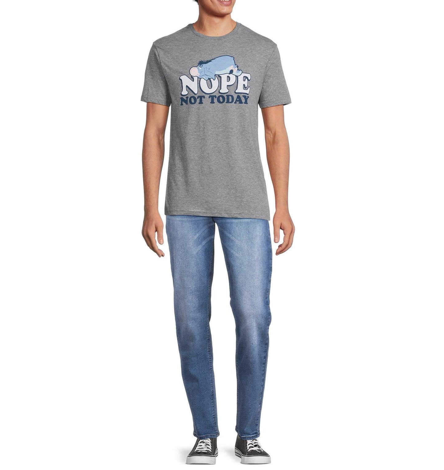 Disney Winnie the Pooh Mens Eeyore Nope Graphic Tee Graphite Heather Size S