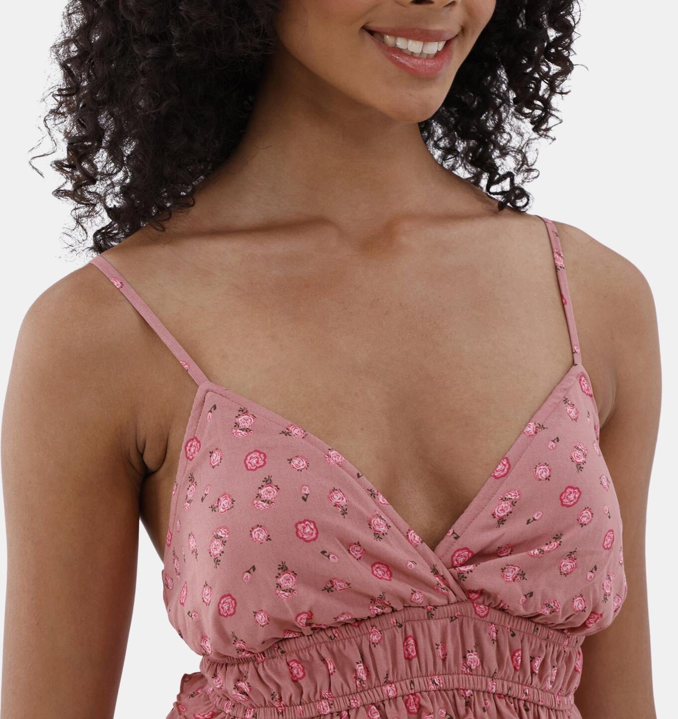 No Boundaries Surplice Tiered Dress  Womens and Womens Plus Quaint Rose Size L